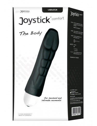 Чёрный вибратор Joystick The Body Comfort - 17 см.