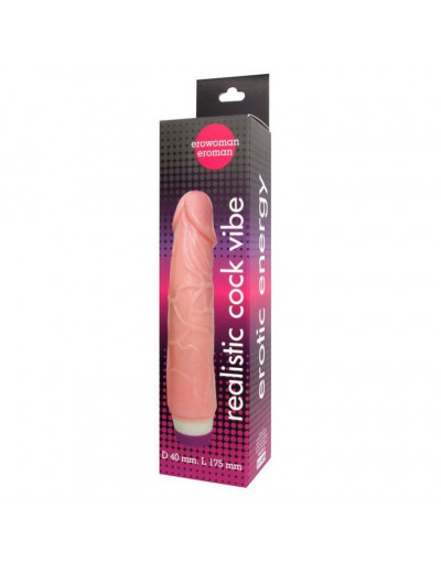 Вибратор Realistic Cock Vibe телесного цвета - 20 см.