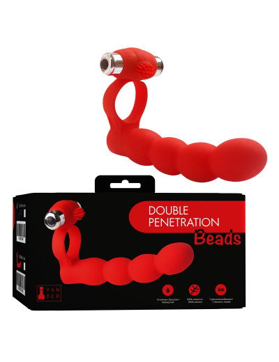 Красная вибронасадка для двойного проникновения Double Penetration Beads
