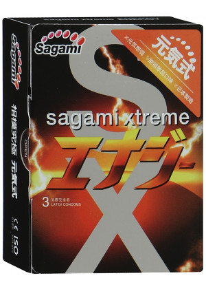 Презервативы Sagami Xtreme Energy с ароматом энергетика - 3 шт.