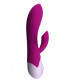 Розовый вибростимулятор Dolphin с клиторальным отростком - 19,3 см.