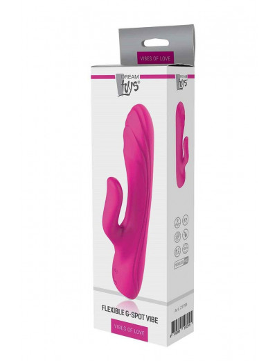 Ярко-розовый вибратор-кролик Flexible G-spot Vibe - 21 см.