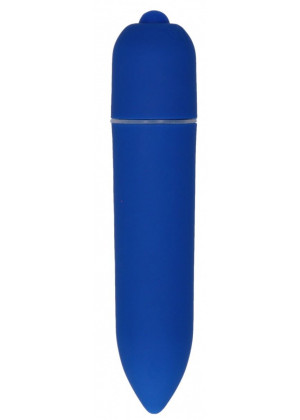 Синяя удлинённая вибропуля Power Bullet Black - 8,3 см.