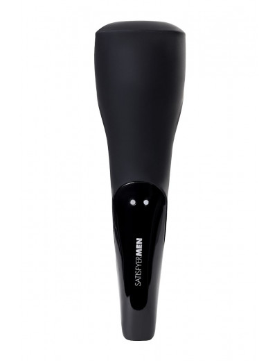 Чёрный нереалистичный мастурбатор с вибрацией Satisfyer Men Wand