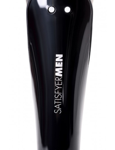 Чёрный нереалистичный мастурбатор с вибрацией Satisfyer Men Wand