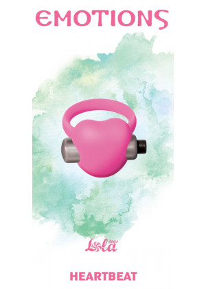 Розовое эрекционное виброкольцо Emotions Heartbeat Light pink 