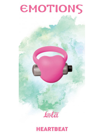Розовое эрекционное виброкольцо Emotions Heartbeat Light pink