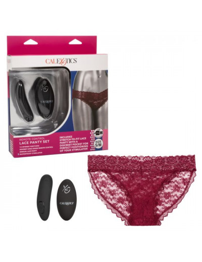 Кружевные трусики с клиторальным вибратором Remote Control Panty Set S/M