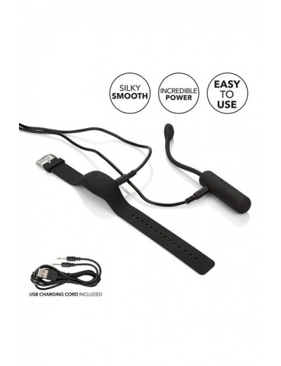Черное виброяйцо с браслетом-пультом Wristband Remote Petite Bullet