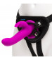 Лиловый страпон Rechargeable Vibrating Strap-On Harness Set - 17,6 см.