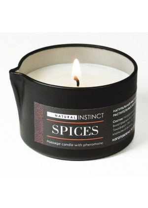 Массажная свеча с феромонами Natural Instinct SPICES - 70 мл.