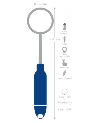 Синяя петля-стимулятор головки Glans Stimulation Loop - 19,1 см.