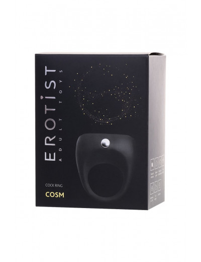 Черное эрекционное виброкольцо Erotist Cosm