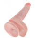 Телесный фаллоимитатор с мошонкой и присоской 6  Cock with Balls - 17,8 см.