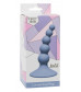 Голубая анальная пробка Ribbed Plug Blue - 10,5 см.