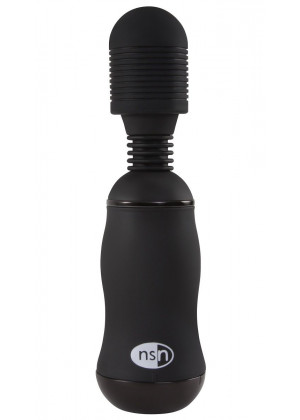 Чёрный вибромассажёр для эрогенных зон BoomBoom Power Wand - 18 см.