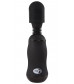 Чёрный вибромассажёр для эрогенных зон BoomBoom Power Wand - 18 см.