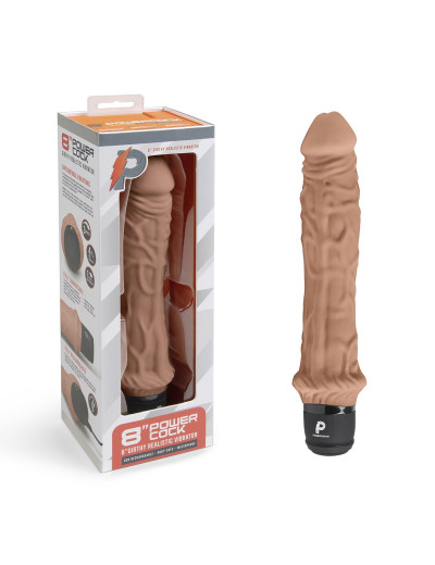 Кофейный вибратор-реалистик 8  Girthy Realistic Vibrator - 24,5 см.