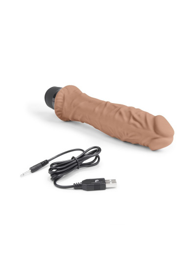 Кофейный вибратор-реалистик 8  Girthy Realistic Vibrator - 24,5 см.