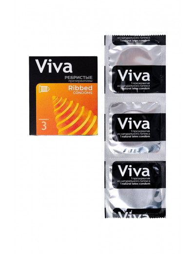 Ребристые презервативы VIVA Ribbed - 3 шт.