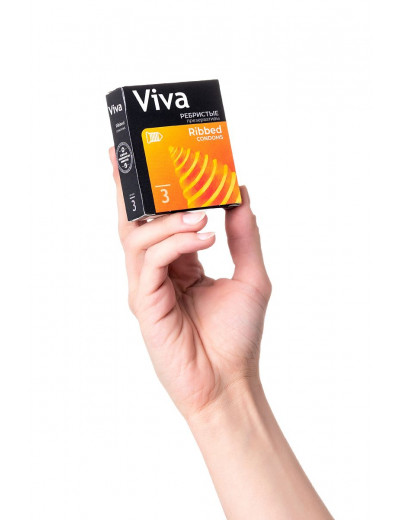Ребристые презервативы VIVA Ribbed - 3 шт.