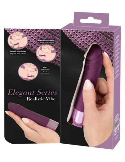 Фиолетовый вибратор-реалистик Realistic Vibe - 14,3 см.