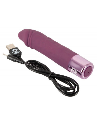 Фиолетовый вибратор-реалистик Realistic Vibe - 14,3 см.