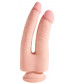 Телесный фаллоимитатор на присоске 9.5  Triple Density Double Penetrator - 24,1 см.