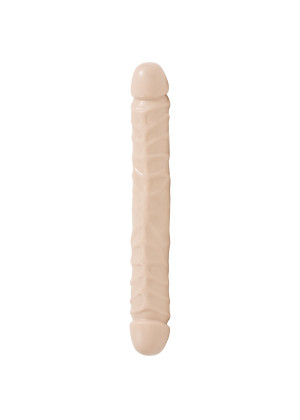 Двухголовый фаллос телесного цвета  Jr. Veined Double Header 12  Bender - 29,5 см.