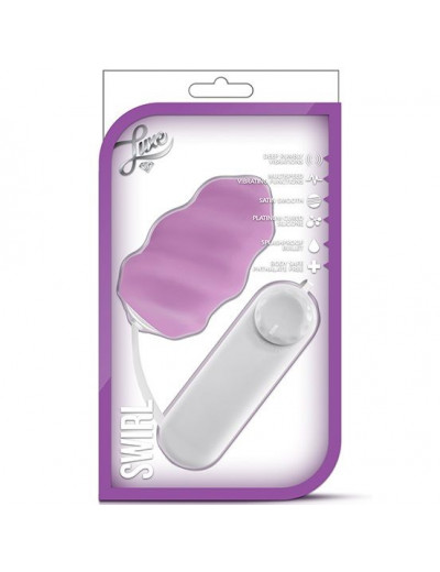 Фиолетовое виброяйцо Swirl Bullet with Silicone Sleeve