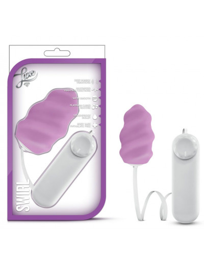 Фиолетовое виброяйцо Swirl Bullet with Silicone Sleeve