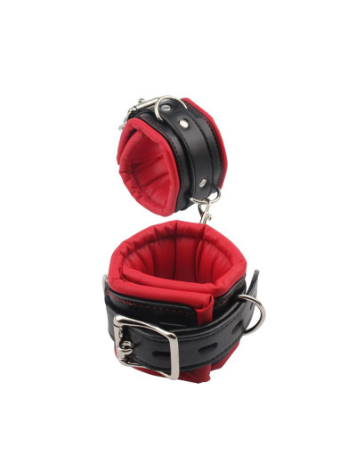 Черно-красные кожаные оковы Super Soft Ankle Cuffs