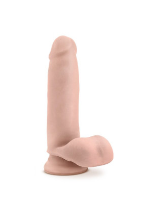 Телесный фаллоимитатор 7 inch Self Lubricating Dildo with Balls - 17,8 см.