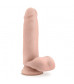 Телесный фаллоимитатор 7 inch Self Lubricating Dildo with Balls - 17,8 см.