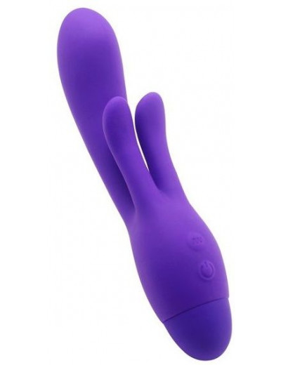 Фиолетовый вибратор INDULGENCE Frolic Bunny - 18,5 см.