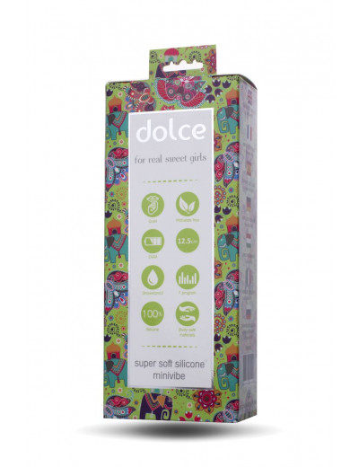 Нежно-зелёный вибратор Dolce Jaxon - 12,5 см.