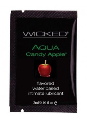 Лубрикант с ароматом сахарного яблока Wicked Aqua Candy Apple - 3 мл.