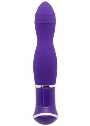 Фиолетовый вибратор ECSTASY Rippled Vibe - 19,5 см.