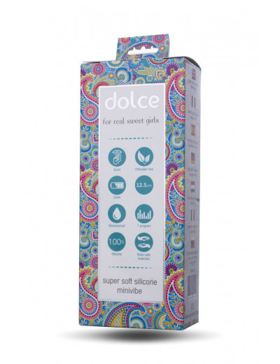 Голубой мини-вибратор Dolce Owen - 12,5 см.