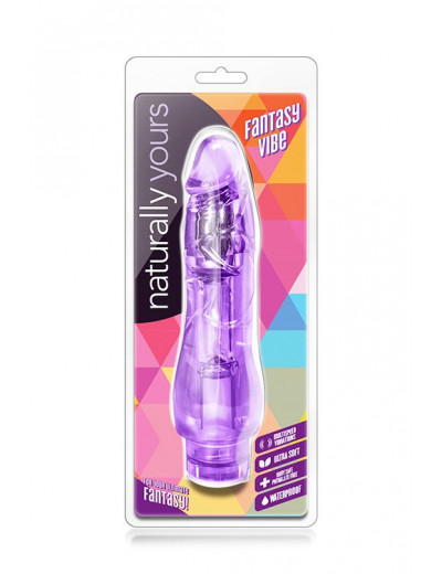 Фиолетовый вибратор-реалистик Fantasy Vibe - 22,8 см.