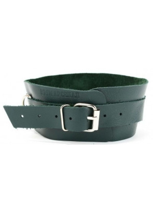 Изумрудный широкий ошейник с кольцом Collar Emerald