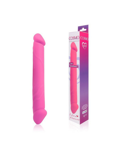 Двосторонний розовый фаллоимитатор Cosmo - 23 см.