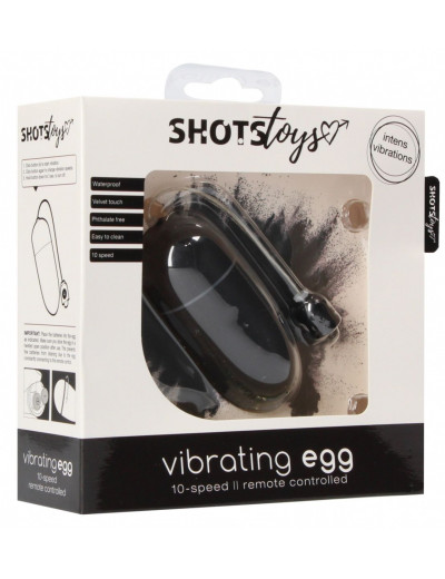 Черное гладкое виброяйцо Vibrating Egg - 8 см.