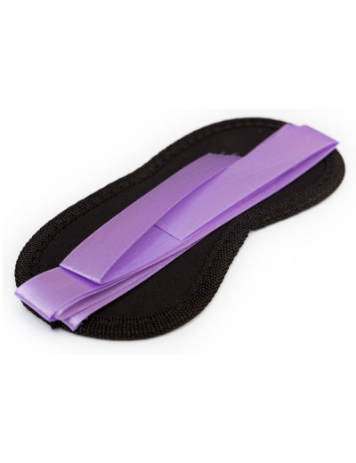 Чёрная маска на глаза Purple Black с фиолетовыми завязками