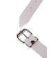 Черный кляп-шар на белых кожаных ремешках