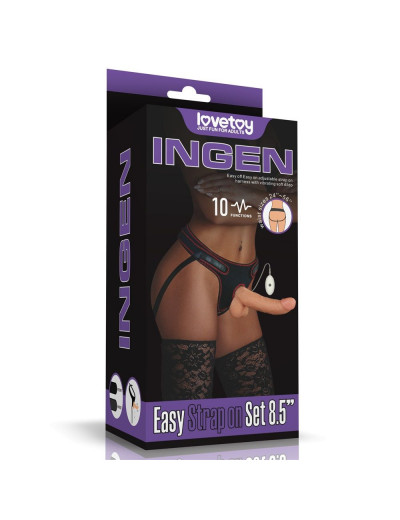 Женский страпон с вибрацией Vibrating Easy Strapon Set 8.5 - 21,5 см.