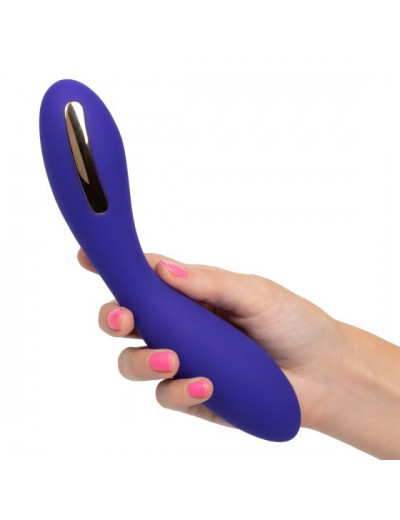 Фиолетовый вибратор с электростимуляцией Intimate E-Stimulator Wand - 21,5 см.