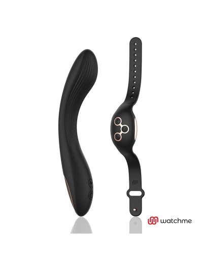 Черно-золотой вибратор с пультом-часами Anne s Desire Curve G-Spot Vibe Wireless Watchme - 20,5 см.