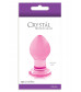 Малая розовая стеклянная анальная пробка Crystal Small - 6,2 см.