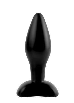 Чёрная анальная пробочка Small Silicone Plug - 11 см.